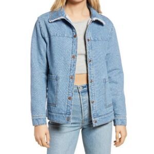BP | Women’s Reversible Denim + Sherpa Overside Jacket Size Small